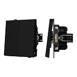 Механизм выключателя двухклавишный проходной SWT-TENDO-MKP2-SFPL-BK (230V, 10A) (Arlight, Матовый черный)