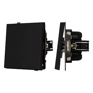 Механизм выключателя одноклавишный проходной SWT-TENDO-MKP1-SFPL-BK (230V, 10A) (Arlight, Матовый черный)