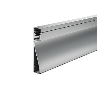 Алюминиевый профиль плинтус 80x18 (Серебро, 2 м), ALM-8018-S-2M