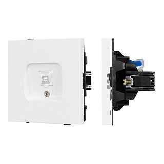 Механизм компьютерной розетки SCT-TENDO-MPC1-PL-WH (RJ-45, CAT6) (Arlight, Белый)
