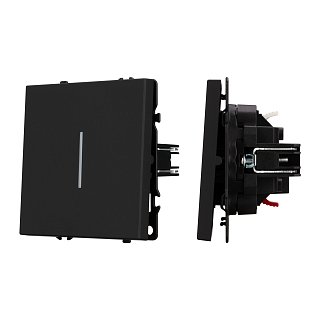 Механизм выключателя одноклавишный проходной LED SWT-NOBE-MKP1-SFPL-L-BK (230V, 10A) (Arlight, Черный оникс)