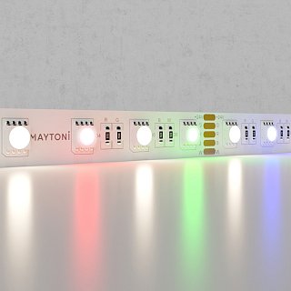 Светодиодная лента 24В 5050 19,2Вт/м Цветная (RGB) + 4000K 5м IP20