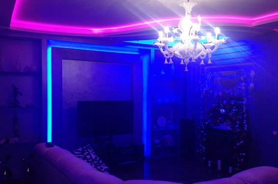 Многоцветная RGB подсветка разных зон квартиры