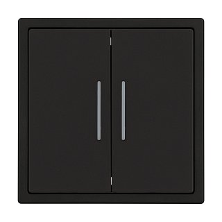 Механизм звонкового выключателя двухклавишный LED SWT-NOBE-MKR2-SFPL-L-BK (230V, 10A) (Arlight, Черный оникс)