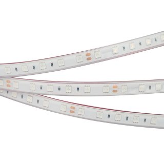 Светодиодная лента RTW 2-5000PGS 24V Yellow 2x (5060, 300 LED, LUX) (Arlight, 14.4 Вт/м, IP67)