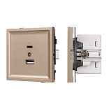 Механизм USB розетки SCT-TENDO-MUAC-PL-GD (5V, 3A, QC3) (Arlight, Песочный)