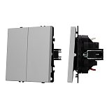 Механизм звонкового выключателя двухклавишный SWT-NOBE-MKR2-SFPL-IS (230V, 10A) (Arlight, Никель)
