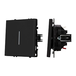 Механизм выключателя одноклавишный непроходной LED SWT-NOBE-MK01-SFPL-L-BK (230V, 10A) (Arlight, Черный оникс)
