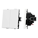 Механизм звонкового выключателя двухклавишный SWT-NOBE-MKR2-SFPL-WH (230V, 10A) (Arlight, Белый кварц)
