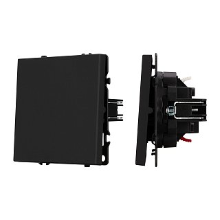 Механизм выключателя одноклавишный проходной SWT-NOBE-MKP1-SFPL-BK (230V, 10A) (Arlight, Черный оникс)