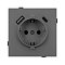 Механизм розетки с USB зарядкой SCT-TENDO-MUAC-SFPL-GR (230V, 16A) (Arlight, Матовый графитовый)
