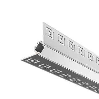 Алюминиевый профиль встраиваемый скрытого монтажа 50x22 (Серебро, 2 м), ALM-5022-S-2M