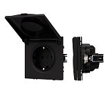 Механизм розетки влагозащищённый SCT-NOBE-MCP-SFPL-BK (230V, 16A) (Arlight, Черный оникс)