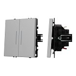 Механизм выключателя двухклавишный проходной LED SWT-NOBE-MKP2-SFPL-L-IS (230V, 10A) (Arlight, Никель)