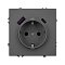 Механизм розетки с USB зарядкой SCT-NOBE-MUAC-SFPL-GR (230V, 16A) (Arlight, Серый базальт)